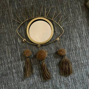 Decorative Mirror with Macrame Fringe Tassels Bohemian Art